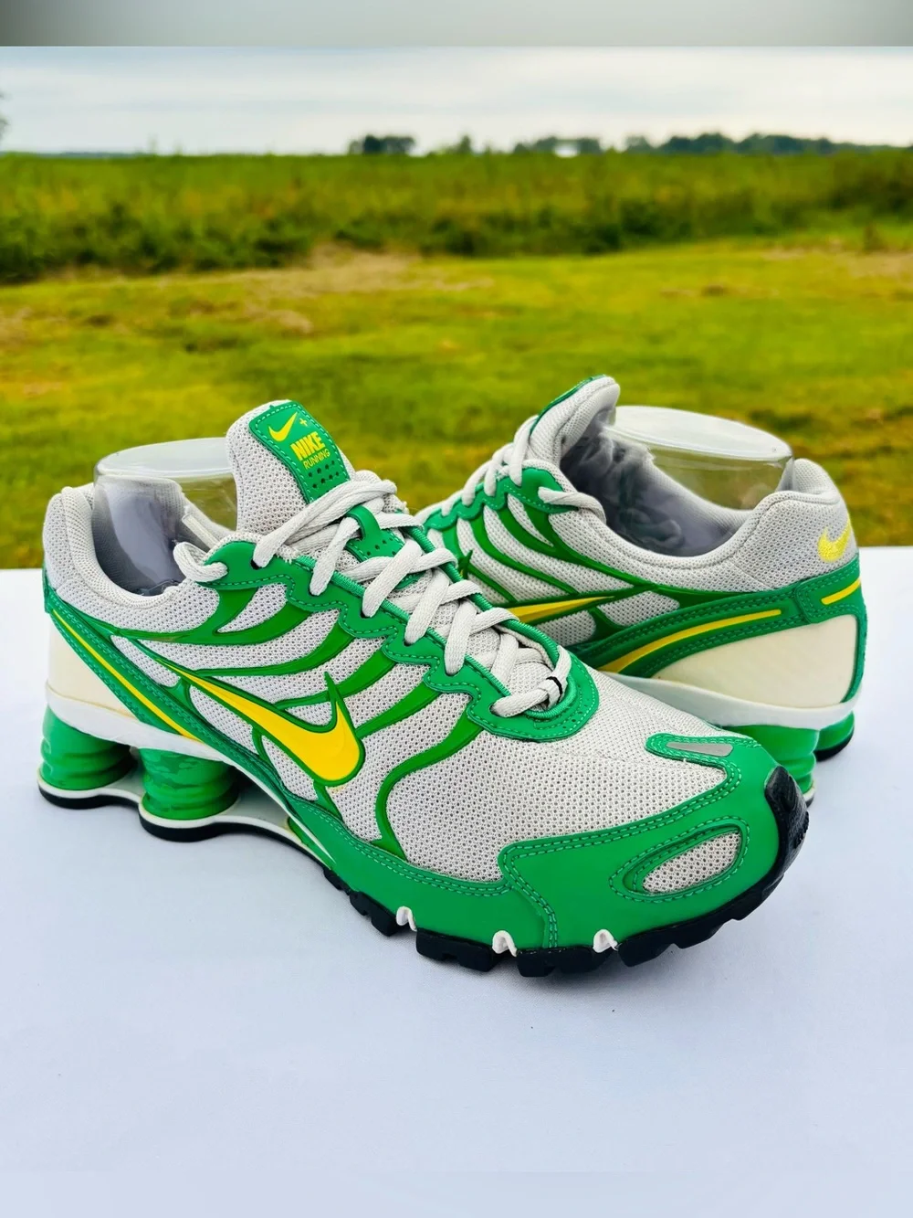 Nike Shox Turbo+ VI ID Womens Sneakers 8 Green Yellow 2010 Retro Running Shoes